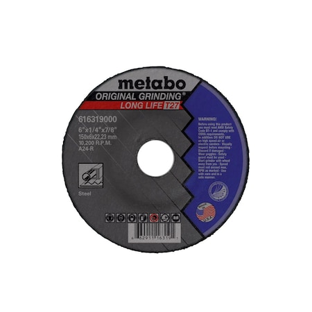 Metabo Grinding Wheel 5" x 1/4" x 7/8" - A24R Original LL 616308000